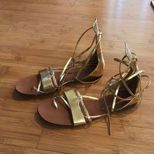Zara gold gladiator sandals Size 40